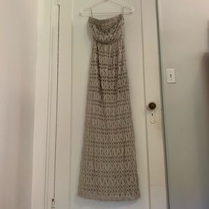 3/$15 Floor length champagne strapless dress